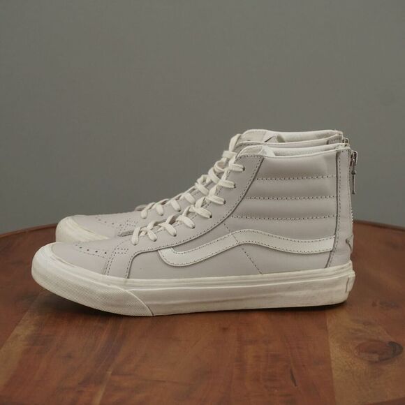 Vans Womens Sk8-Hi Slim Sneakers Shoes Lace Up Gray Leather Size 8.5 - Picture 4 of 9